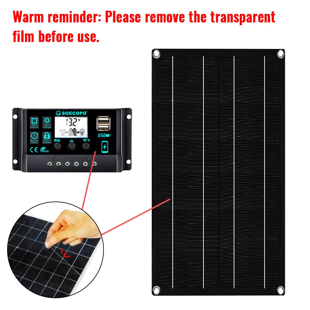 SOECOPO 10000W High-Efficiency Solar Kit 2x800W Panels 100A Controller 12V to 110V 220V Inverter for Boat RV Camping Off-Grid
