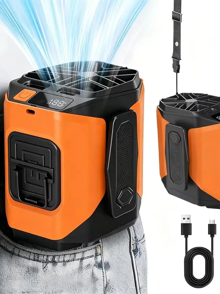 Outdoor Fan Portable Waist Hanging Neck Strong Dual Air Vents Fans for Travel Sports Courier Outdoor Working