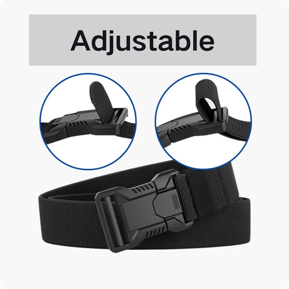 Tactical Belt Men's Elastic Webbing - Military Nylon Stretch Breathable Waistband for Outdoor Training Pants