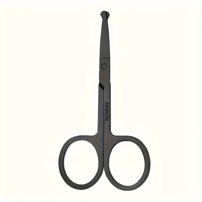 Precision Nose Hair Scissors, Round Tip Scissors for Eyebrows, Beard, Mustache and Ear Hair Trimming Facial Grooming Tools with