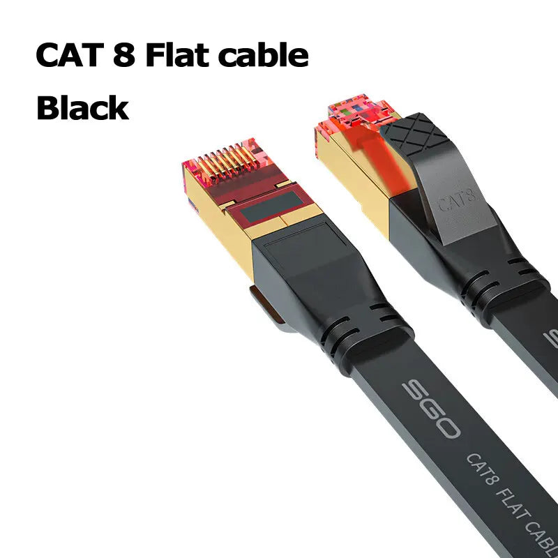 High Speed CAT8 Ethernet Cable High Flex Heavy Duty Network Cable with Gold Plated RJ45 Connector 40Gbps 2000Mhz LAN Cable