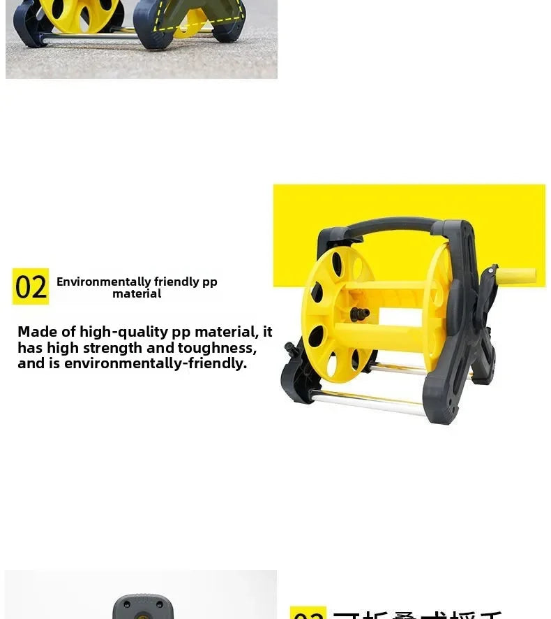 PVC Water Hose Pipe Reel Portable Garden Hose Reel Heavy Duty Cart with Cart for Car Wash Garden Irrigation Pipe Plant Flowers