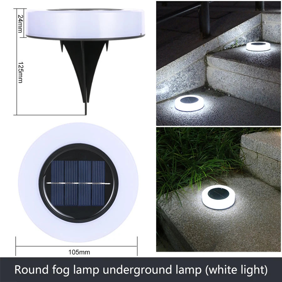 4PCS Solar Fog Geographic Lights Outdoor Lawn Lights Waterproof Lawn Lights Landscape Decorative Garden Stairs Lights