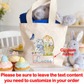 Personalised Cute Bunny Mini Easter Tote Bag with Name Spring Egg Hunt Game Basket for Girls or Boys Easter Hunting Squad Supply