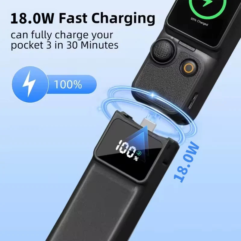For DJI Osmo Pocket 3/Pocket 4 Battery Handle Osmo Pocket 3/4 Battery 5000mAh 18W