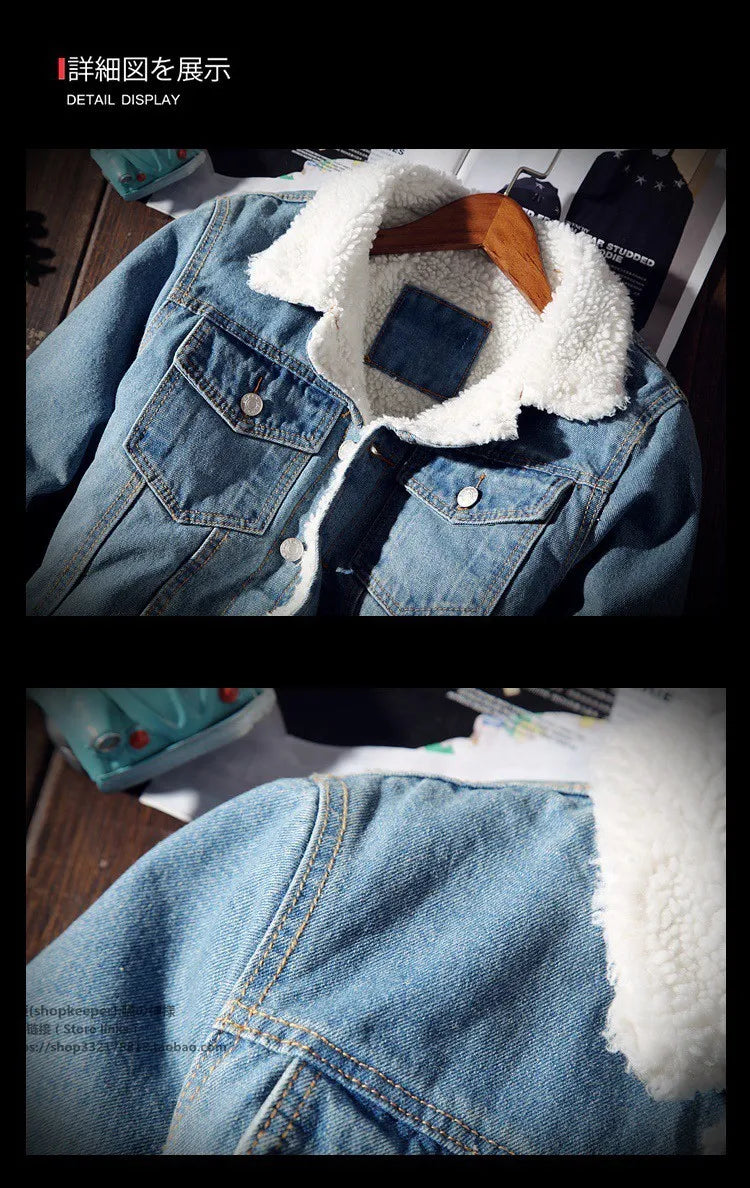 Winter Men Denim Jacket Trendy Warm Wool Liner Coat Men Thicker Outwear Jean Jackets Men Cowboy Casual Outfits Plus Size 5XL 6XL