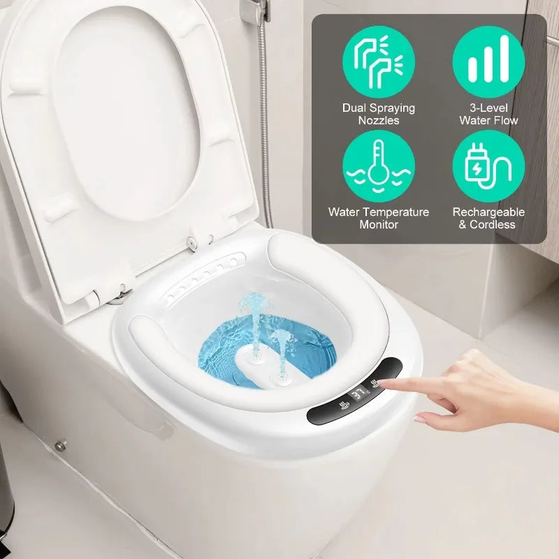 Electric bidet, double nozzles, three-speed water flow,postpartum care basin,toilet seat, salt tub,salt bath bowl,double nozzles