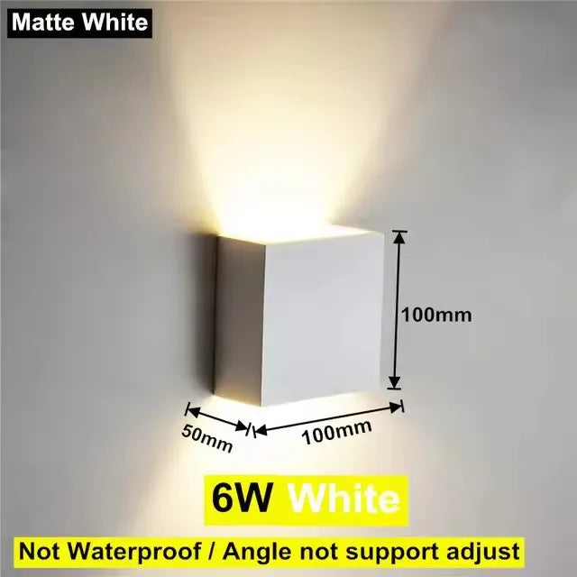6W 12W LED Wall Light Outdoor IP65 Waterproof Modern Nordic Style Indoor Wall Lamps Living Room Porch Garden Balcony Lamp