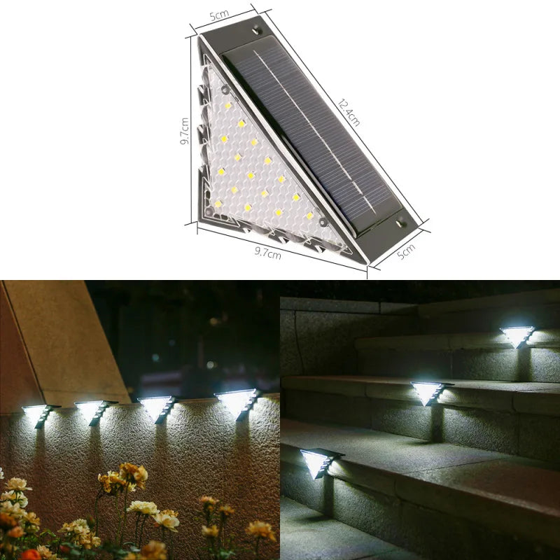 Solar Stair Lights Solar Step Light Outdoor Anti-theft Waterproof IP67 Decor for Garden Stair Deck Front Porch and Patio