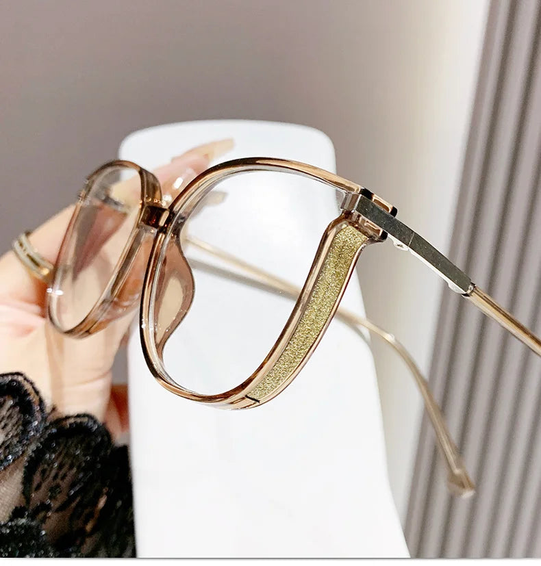 Fashion Women's Grade Glasses Trendy Luxury Reading Glasses Lady Presbyopic Graduated Lenses Transparent Glasses Eyepieces 2025