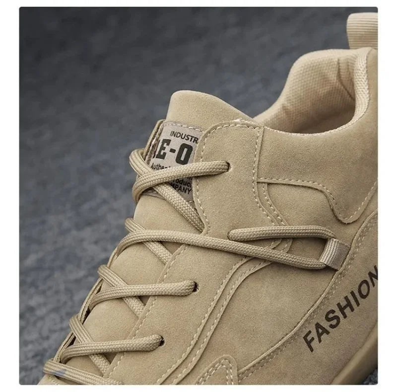 2026 Men's Lace-Up Safety Boots Non-Slip Workwear Low-Cut Shoes Abrasion-Resistant Lightweight Construction Soft Sole Sneakers