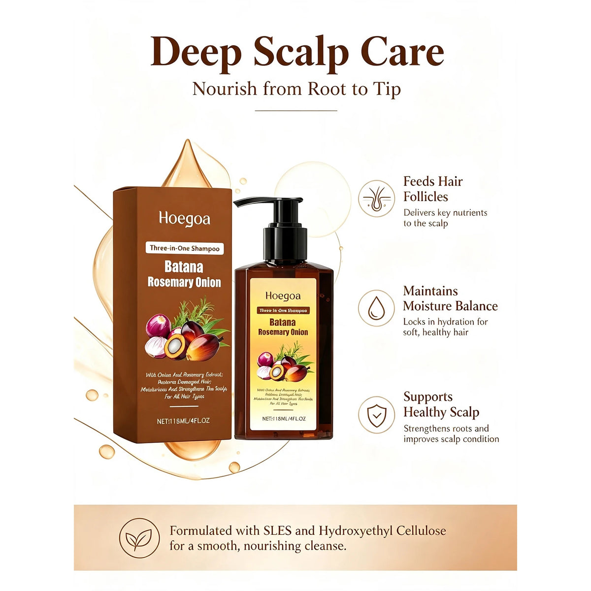 3 in 1 Nourishing Shampoo Conditioner Hair Treatment Set Moisturizing Smoothing Daily Care For All Hair Types