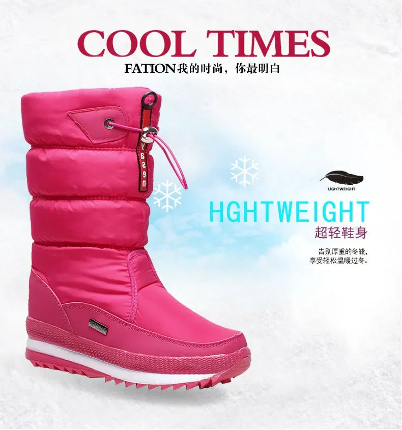 Winter Boots Thick Plush Waterproof Non-slip Boots Fashion Women Winter Shoes Warm Fur Botas Mujer Women Snow Boots Platform