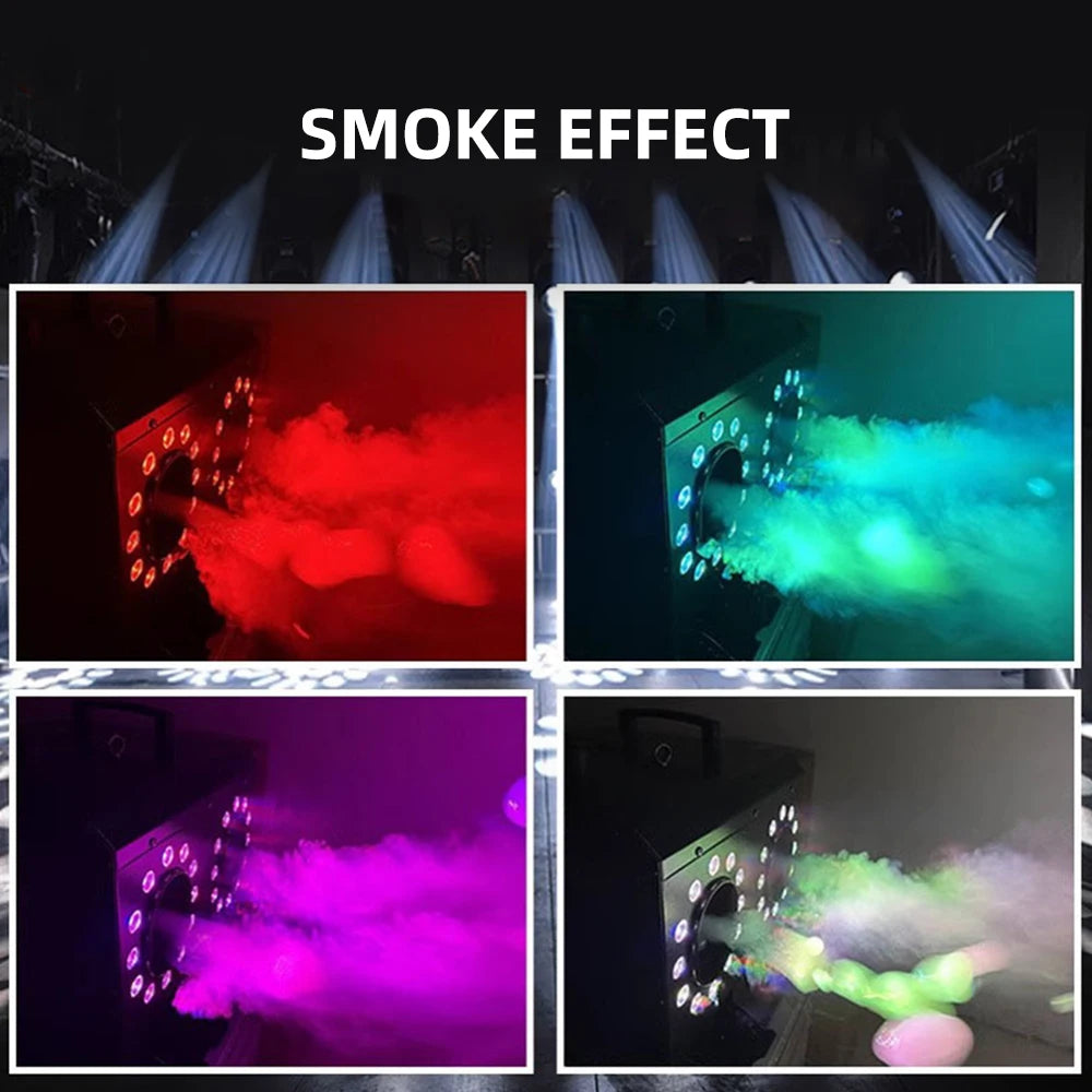 Dual Nozzle LED Smoke Bubble Machine, Stage Effect for Wedding Party, Stage Prop with Fog Bubble Blower