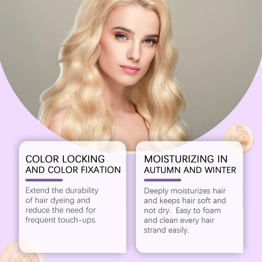 Purple Color Hair Mask Dyed Hair Lock Hair Color Repair Damaged Hair Smooth Cleansing Naturalc Gentle Nonirritating Hair Care