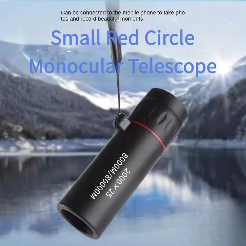 2000x25 HD Monocular Telescope Mini Portable with Phone Holder for Outdoor Camping Hunting Birdwatching