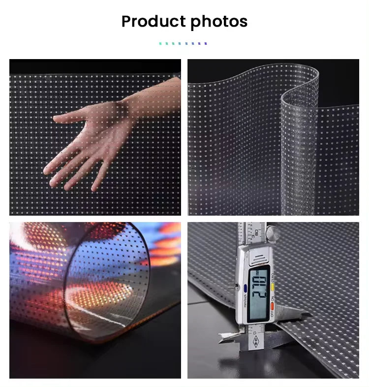 Easy installing Led flexible Transparent film Display P5 P6 P8 P10 P16 P20 Adhesive Transparent Led Screen for Window Glass Use