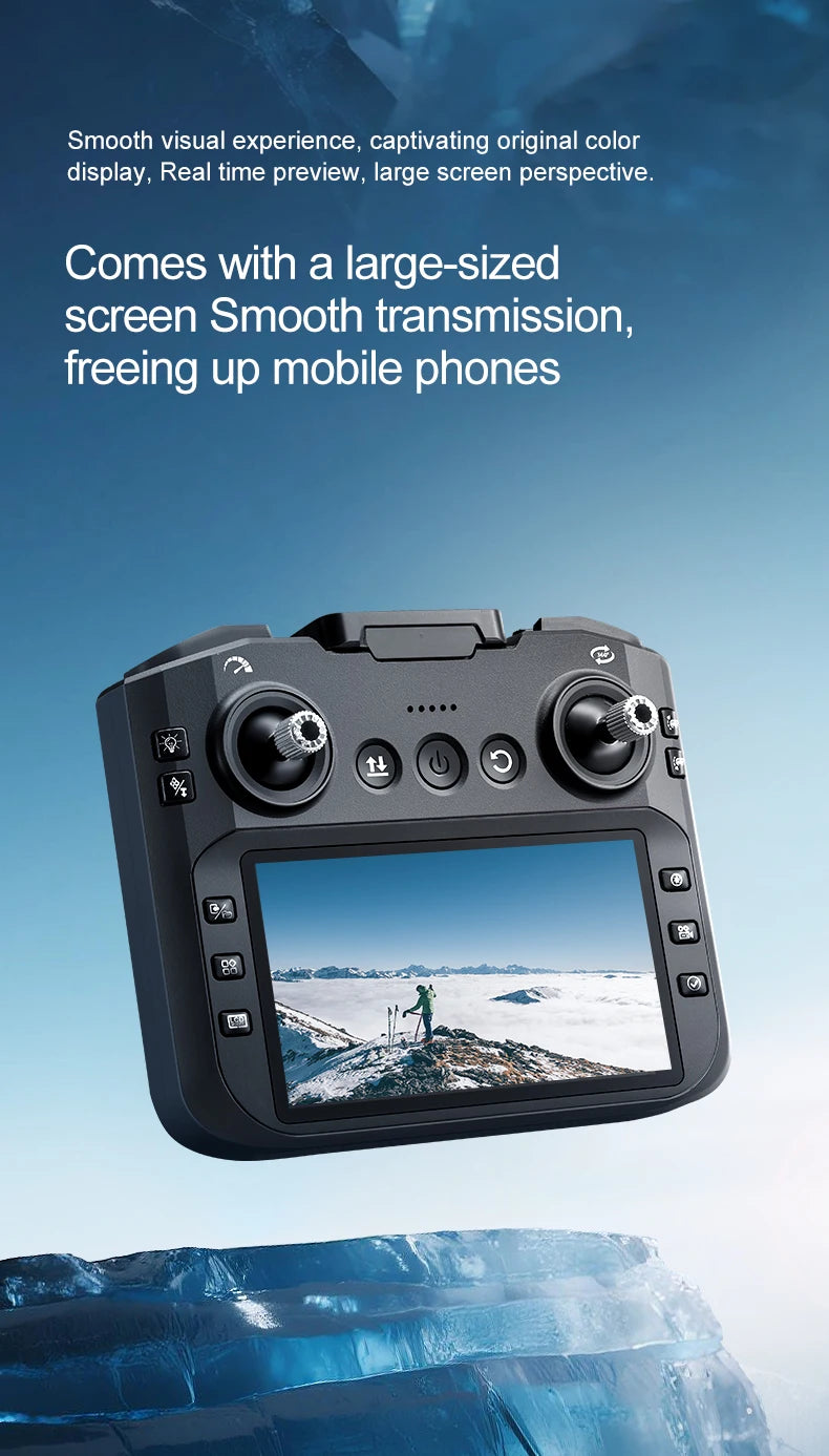 K21MAX Drone with 4.3" Screen Remote Controller, FPV Quadcopter with Optical Flow Hover & Auto Return-to-Home, Portable RC Drone for Beginners, Holiday Gift