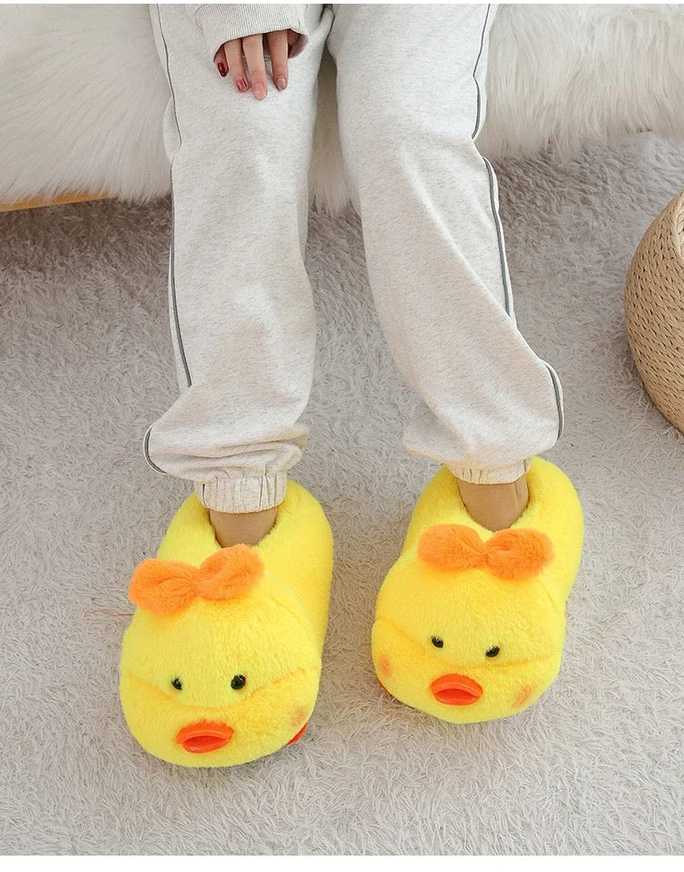 Cartoon Couples Home Slippers Men Women Winter Indoor Warmth Piglet Cotton Shoes Plush Floor Anti Slip Slippers Soft Bottom2024