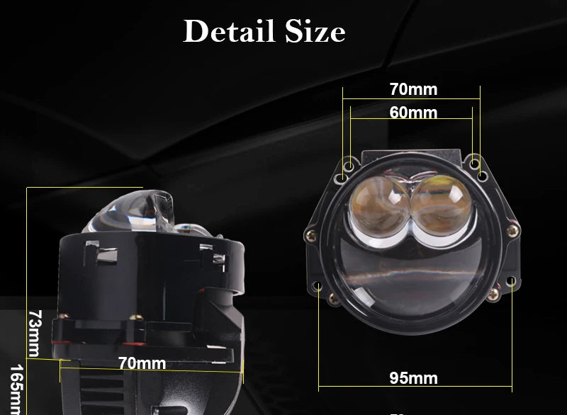 SANVI 2PCS S13 60W 6000K Dual Hyperboloid Bi LED Projector Lens 3R G5 H4 h7 9005 9006 Auto Projector Lens LHD Headlight