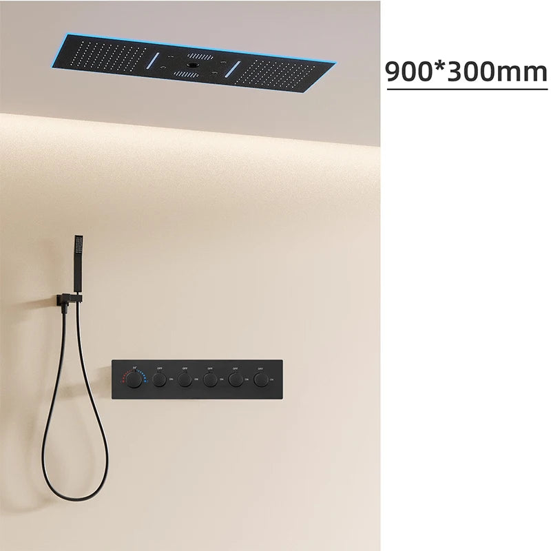 Built in Concealed Shower Wall Mounted Hidden Pre Embedded Overhead Rain Shower Head with Music