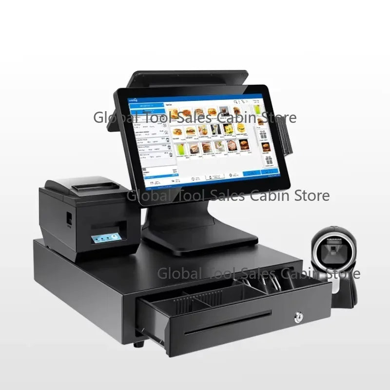All-in-One Android Windows Cash Register Machine POS System with Cash Drawer And Printer for Restaurant Business