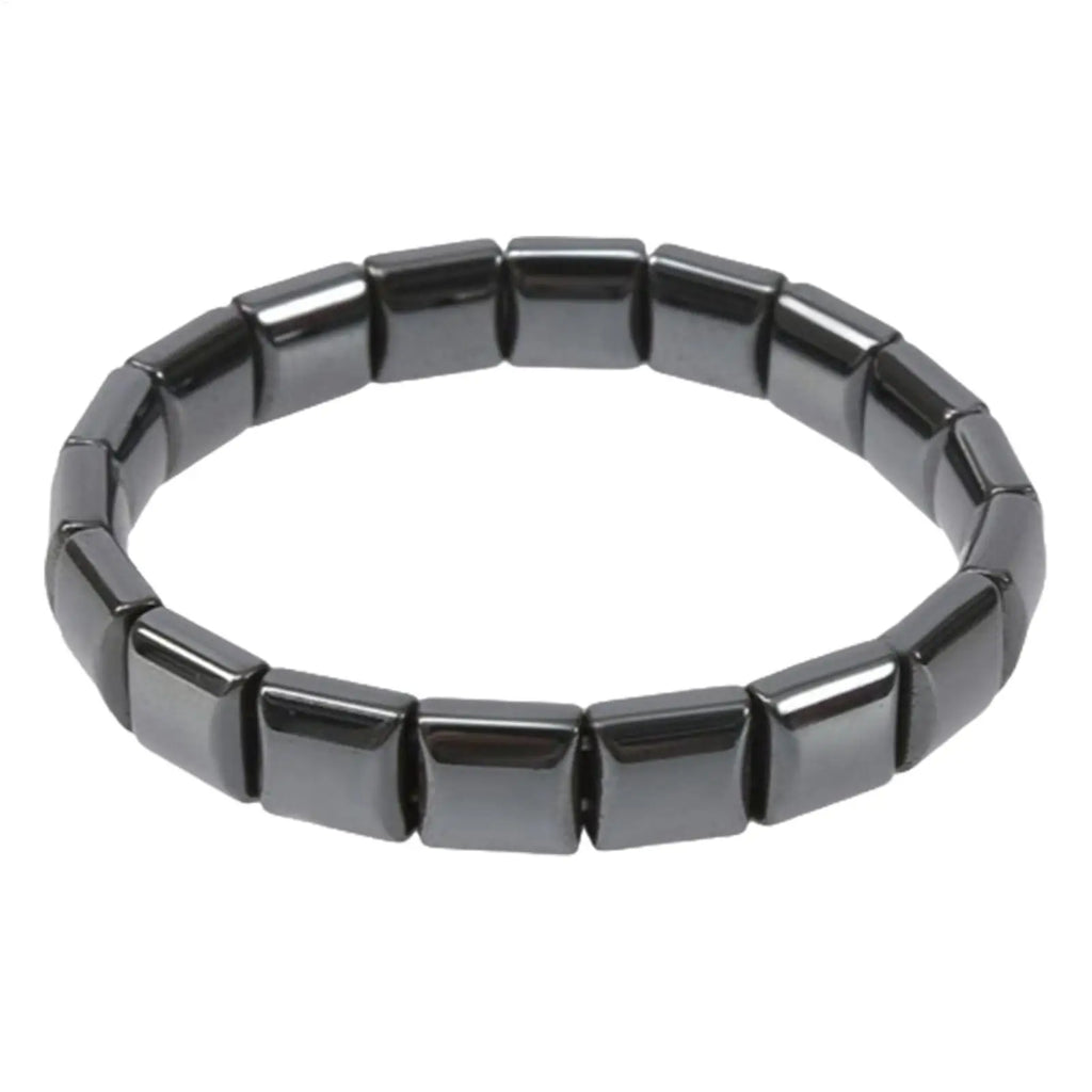 Hematite Bracelet for Men Black Adjustable Stylish Natural Stone Square Bracelet for Dad Husband Boyfriend Birthday Valentine
