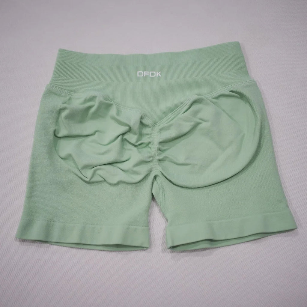 DFDK 2026 New Women Scrunch Butt Yoga Shorts High Waist Hip Lifting Push Up Squat Proof Sports Shorts Gym Workout Running Fitnes