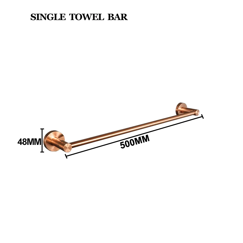 High-quality Brushed Rose Gold 304Stainless Steel Beautiful Wall Hook Toilet Paper Holder Towel Bar Bathroom Accessories
