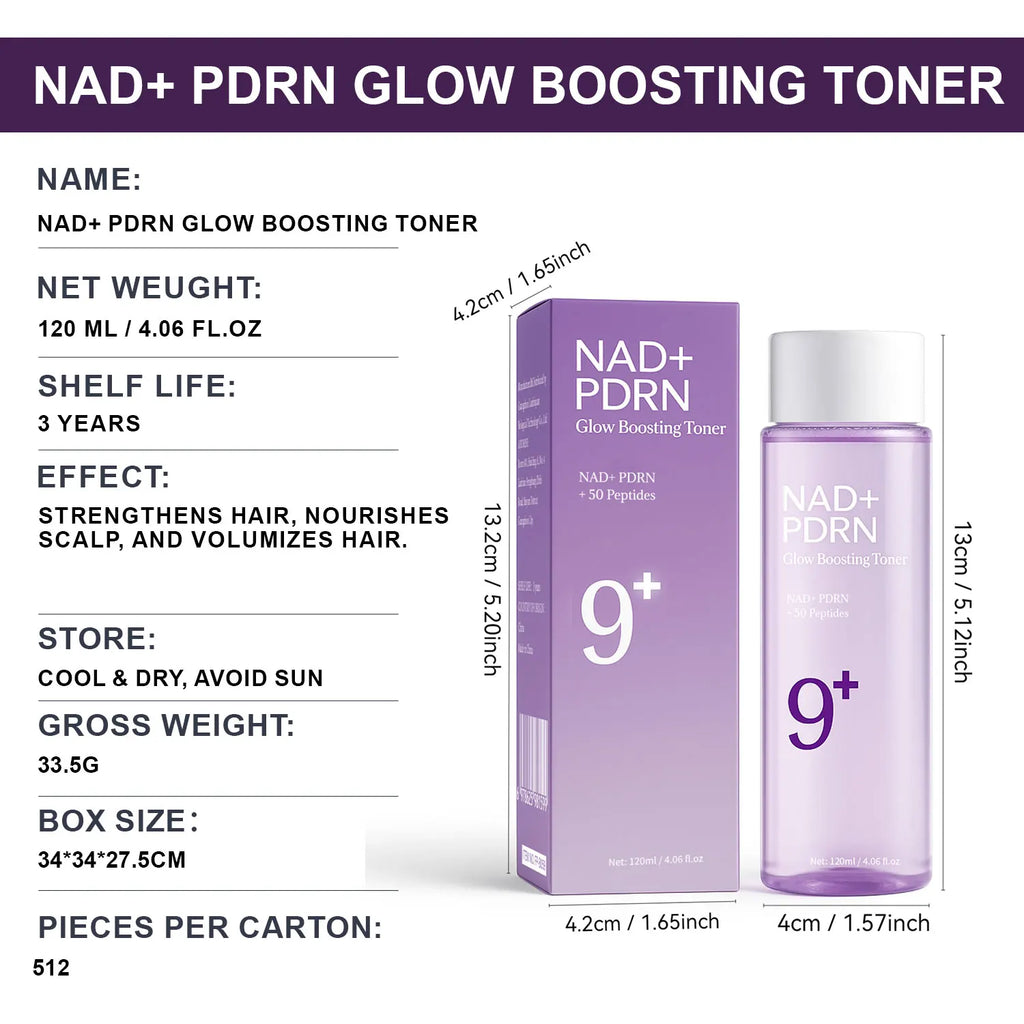 3PCS NAD+PDRN Glow Boosting Toner, Firming, Hydrating, Elasticity, Fade Fine Lines, Skincare Moisturizing Essence for Dry Skin