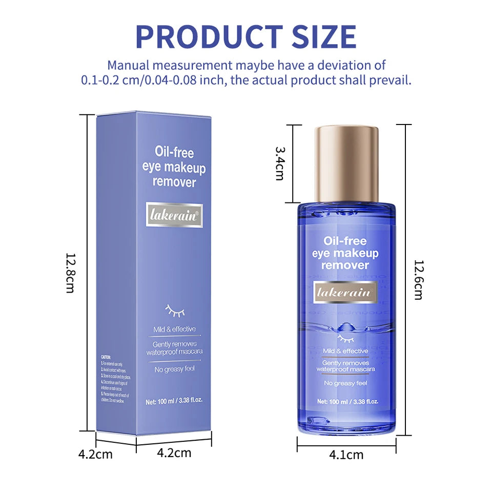 Lakerain Oil-free Eye Makeup Remover Non-irritating, Effectively and Gently Removing Eye Makeup