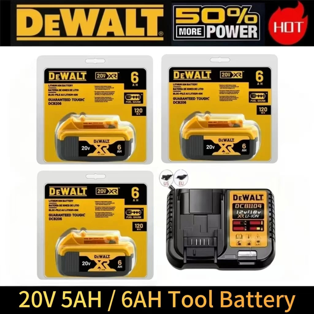Original DeWalt 6.0Ah/5.0Ah 20V Battery Replaceable DCB184 DCB200 DCF892 DCF845 DCF850 DCF911 DCD800 DCD805 Tools Battery