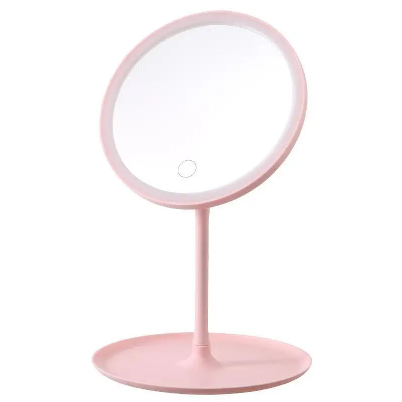 Unique Designer Vanity Mirror Touch Control Three Color LED Light Desktop Bedroom Makeup Accessory