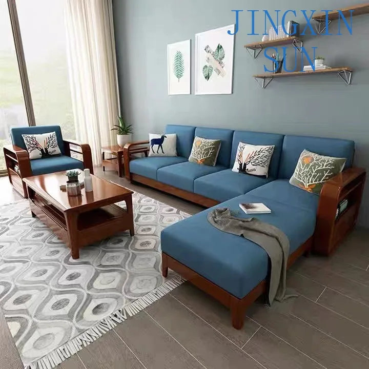 Furniture Nordic Solid WooWooden Living Room Simple sehold Turning Divan Small Apartment