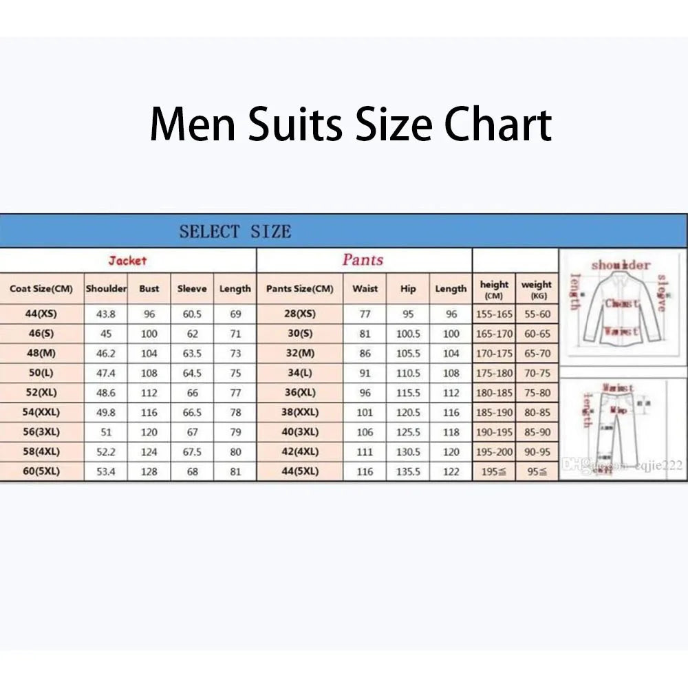 Bespoke Men's Suits Fashion Daily Male Clothing High Quality 2 Piece Jacket Pants Full Sets Luxury Daily Smart Casual Outfits