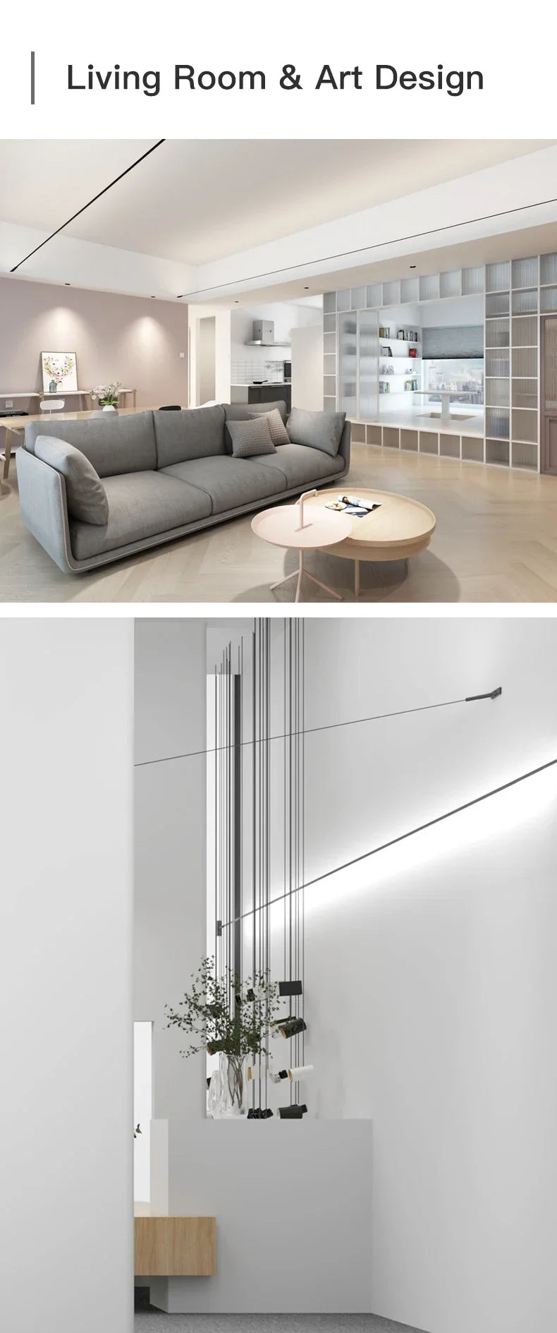 Skyline Linear Wall Lamp Strip Family Decoration Black White Steel Bar Villa Aisle DIY Length LED Ceiling Light Cutting Sconce