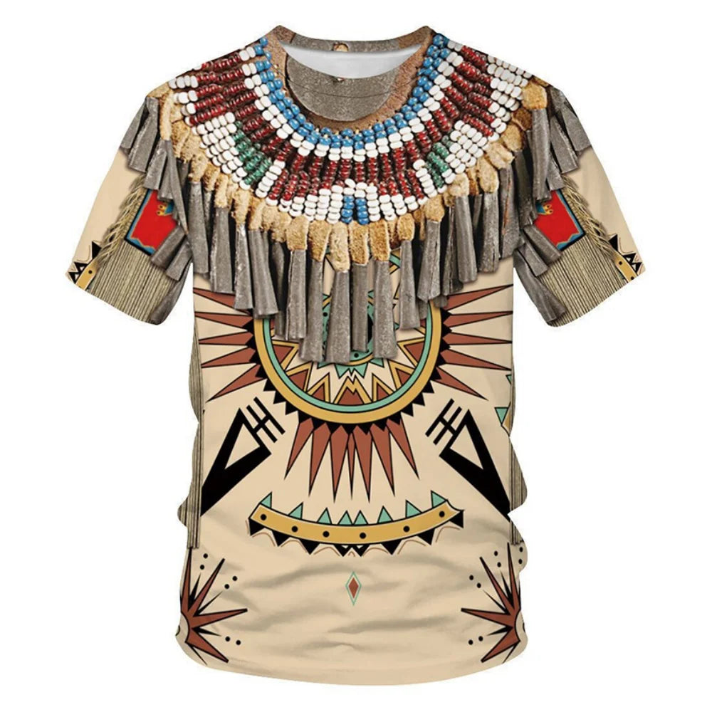 Indian T-Shirts Ethnic Style 3D Print Streetwear Men Women Casual Fashion Oversized Short Sleeve T Shirt Kids Tees Tops Clothing