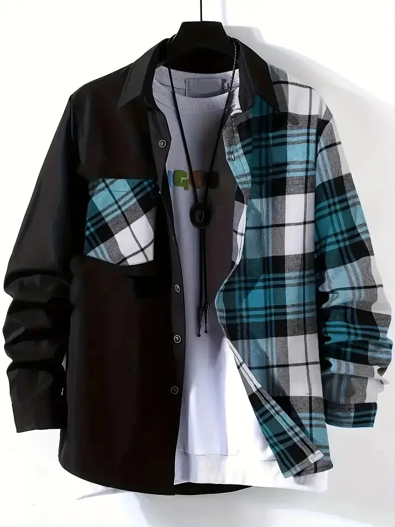 Spring and Autumn Men's Casual Shirt New Comfortable, High Quality, Fashionable, Trendy Color Collar Loose Long Sleeve