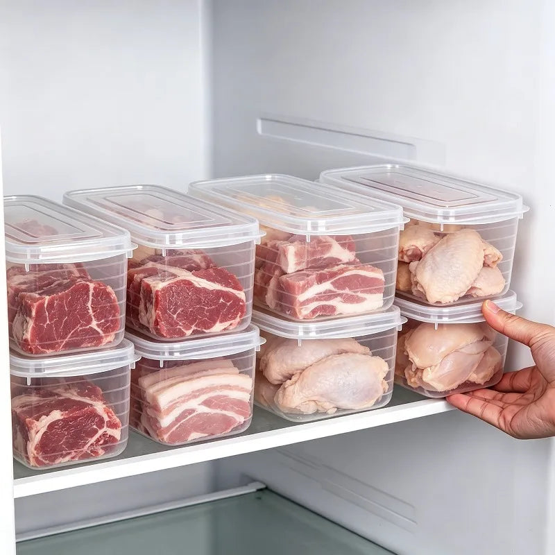 Food Storage Containers 12pcs (6 boxes +6 lids), Airtight Leak-Proof Stackable Microwave-Safe for Fridge Meal Prep Lunch Boxes