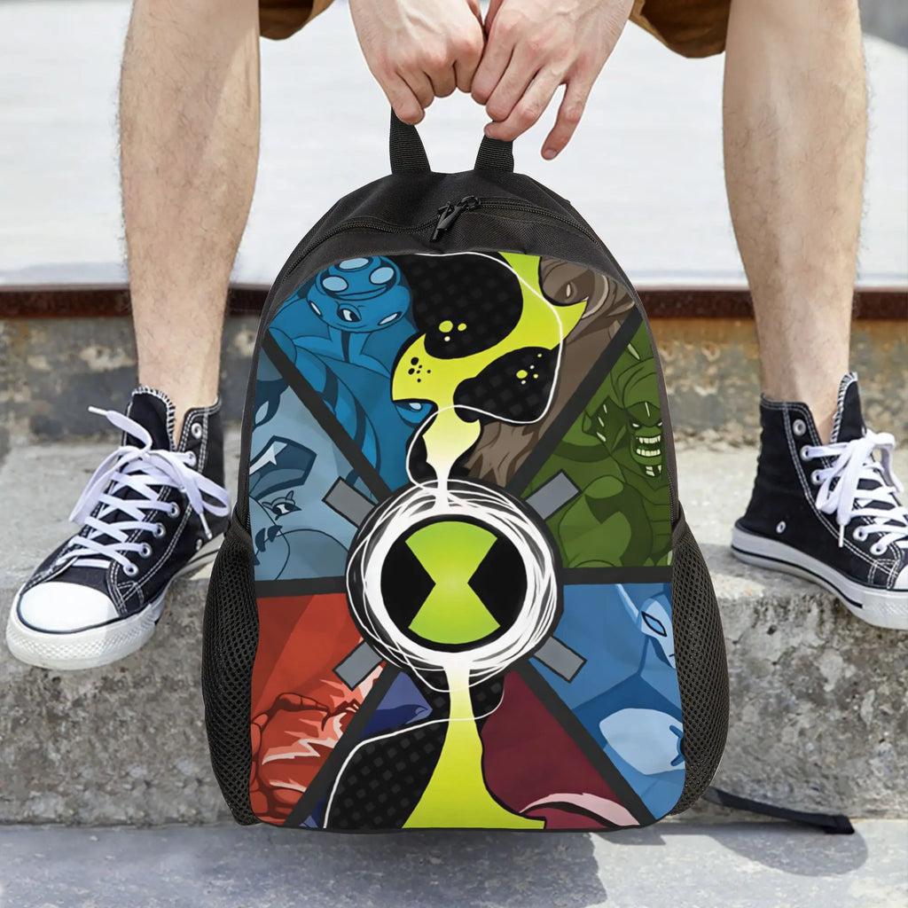 Ben 10 Cartoon Animation Backpack Male  Pattern Backpacks Polyester Kawaii School Bags Daily Designer Rucksack