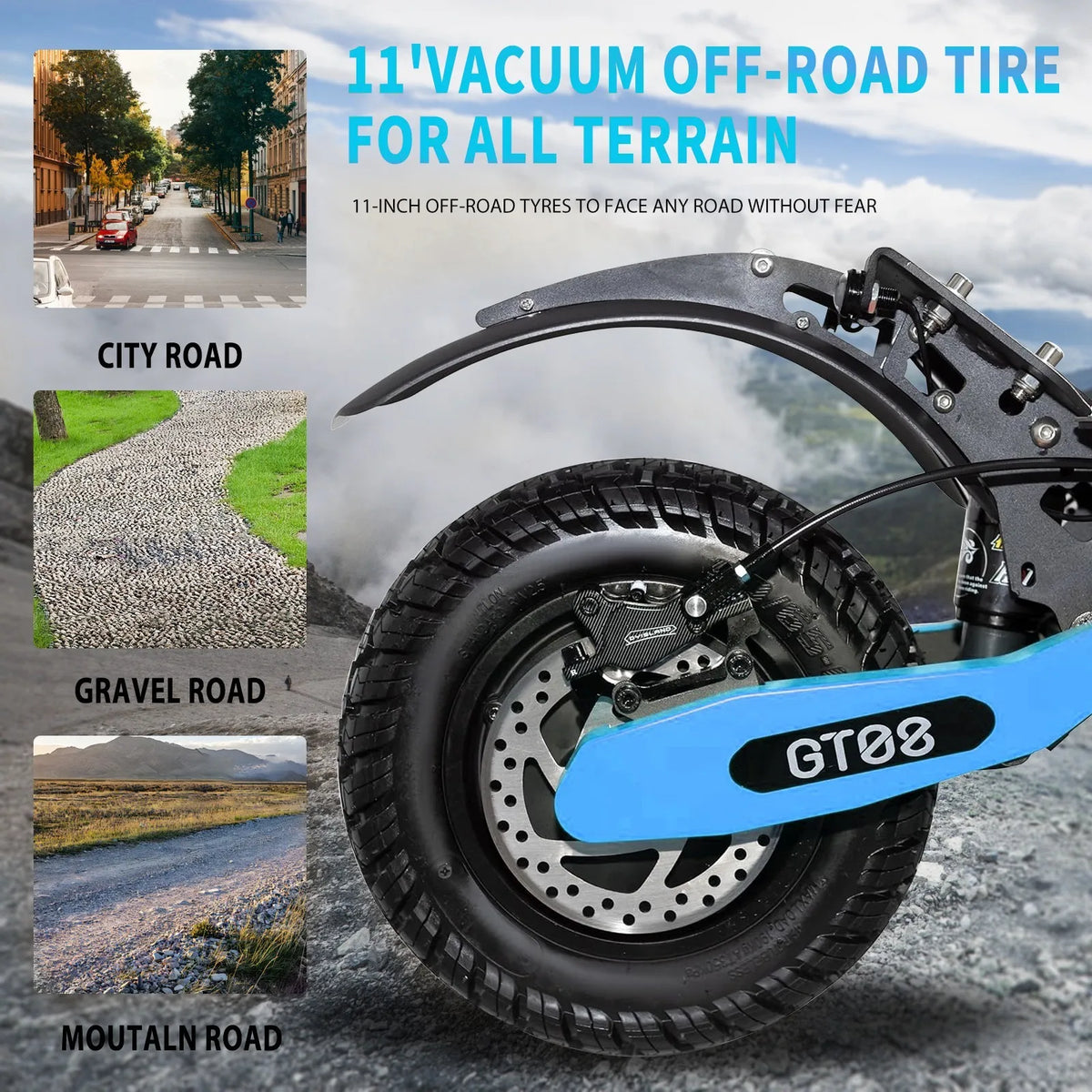 5600W 60V 27Ah Dual Motor Off Road Electric Scooter for Adults 50MPH 43 Miles