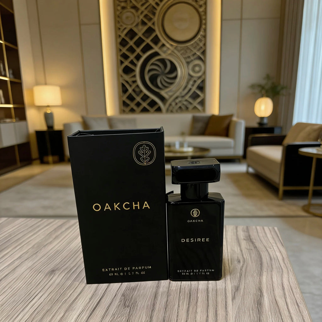 Oakcha Desiree Desire perfume is an advanced and charming dark wood flower fragrance. Huoxiang, Sandalwood, and Musk, cool and lazy, with a mysterious and seductive aura. The black bottle has a high-end texture and a long-las
