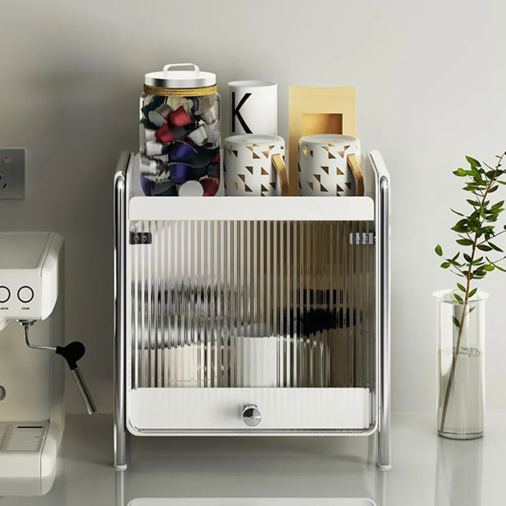 New Drawer Organizer Deluxe Desktop Makeup Organizer Kitchen Shelf Dustproof Mug Tea Set Coffee Drawer Countertop Organizer