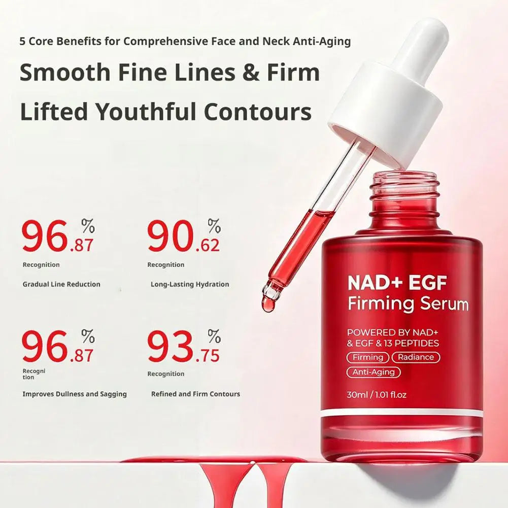 NAD+ EGF Firming Serum Anti Aging Serum 13 Peptides Reduce Fine Lines Improve Sagging Dull Skin Brightening Facial Essence