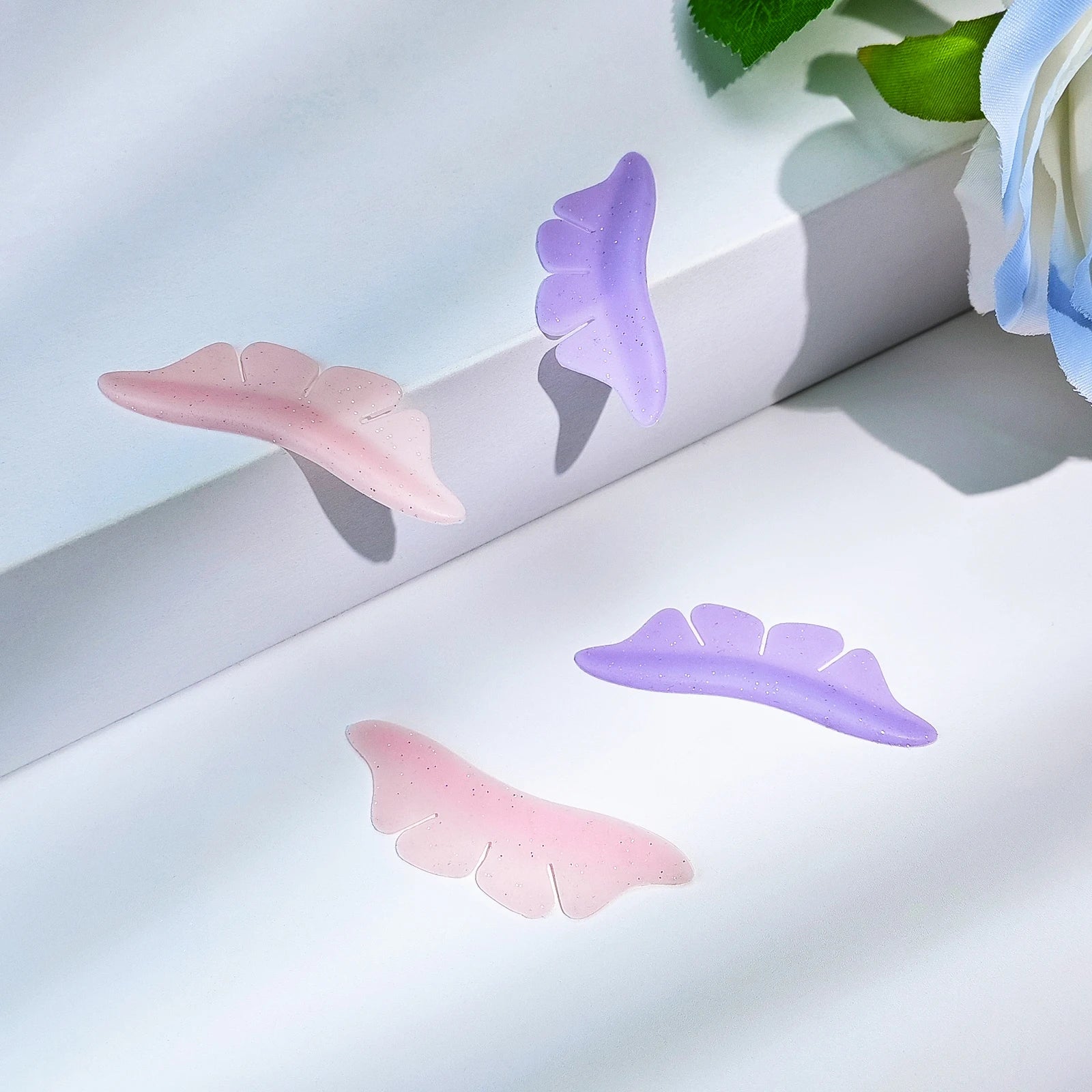 Libeauty 1 Pair Silicone Glitter Butterfly Lash Lift Shield Eyelash Perm Pads Lash Lifting 3D Eyelash Curler Accessories Tool