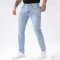 New Men's Four Seasons Jeans Elastic Denim Pants Look Slim and Slim Men's Jeans
