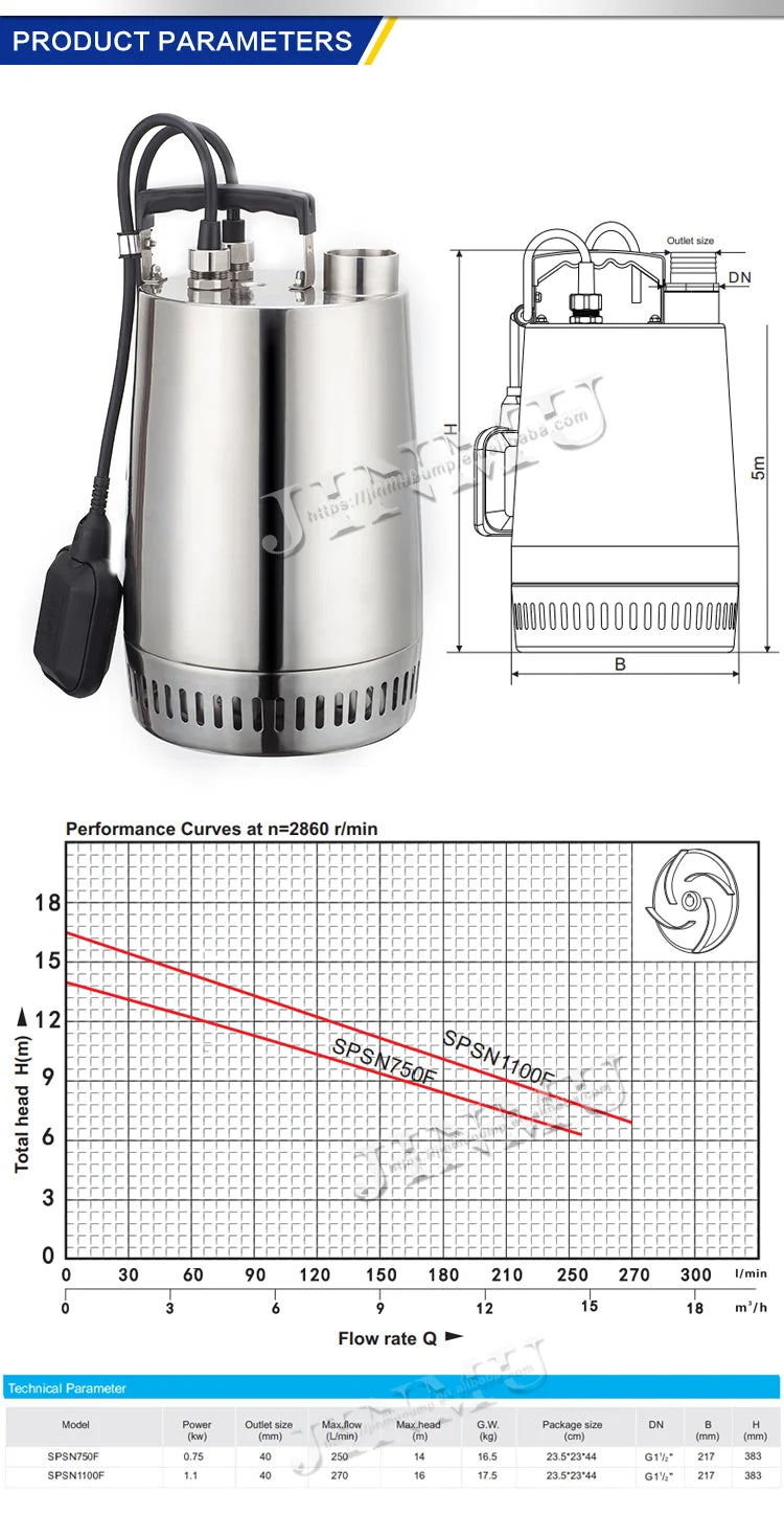 Hot Sale 1hp Stainless Steel Centrifugal Electric Submersible Pump