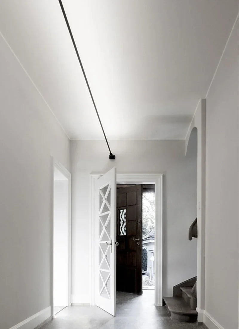 Skyline Linear Wall Lamp Strip Family Decoration Black White Steel Bar Villa Aisle DIY Length LED Ceiling Light Cutting Sconce