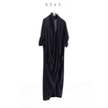 New Chinese-Style Dress~Draped Collar Navy Blue Pleated Dress, Summer Slimming and Elegant Long Dress for Women