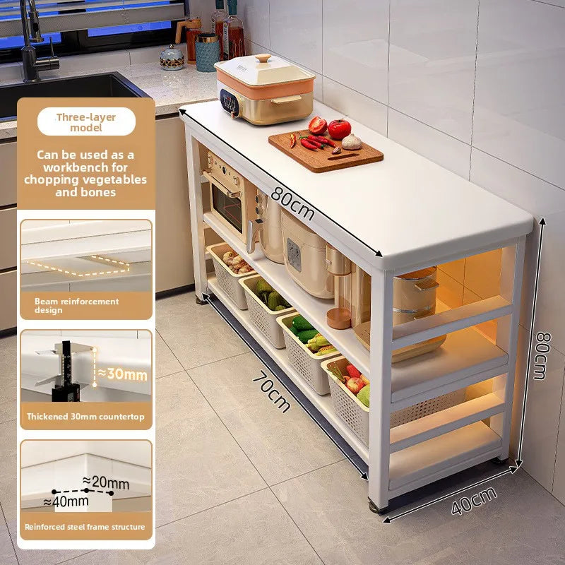 Kitchen Storage Shelf Metal Frame Organizer Stand for Microwave Oven Pantry Furniture for Home Dining Room Restaurant